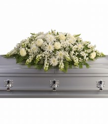Enduring Light Casket Spray from Schultz Florists, flower delivery in Chicago